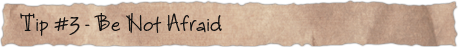 Tip #3 &ndash; Be Not Afraid