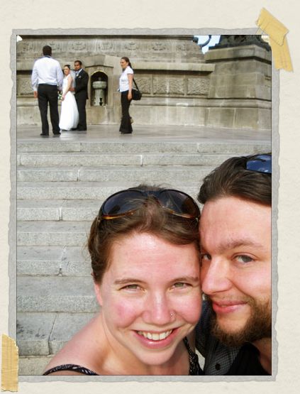 'Note the happy couple in the background!