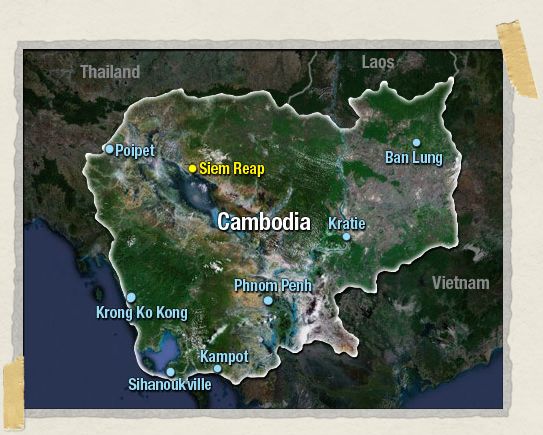 'Siem Reap is located in the northern shore of TonlÃ© Sap Lake