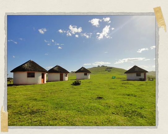 'Xhosa rondavels in the afternoon sun