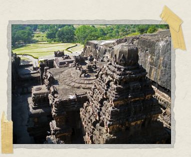 'Looking down from atop Kailasa Temple