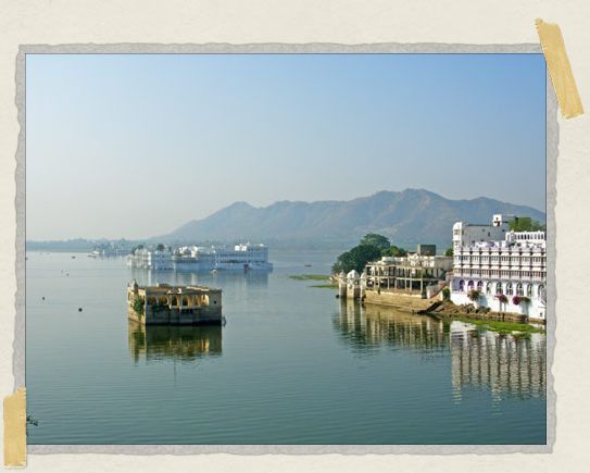 The view from our balcony: Udaipur's famous Lake Palace Hotel floating in the middle of Lake Pichola 'The view from our balcony: Udaipur's famous Lake Palace Hotel floating in the middle of Lake Pichola