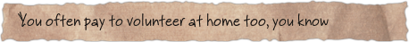 You often pay to volunteer at home too, you know