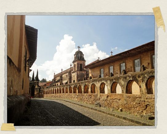 'A centuries-old cobblestone street in the picturesque mountain town of Patzcuaro