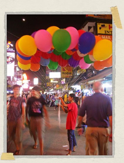 'Khao San Road: Home to everything colorful, including balloons!