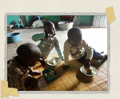 'Khululwa's nephews, lucky enough to be able to eat well at home