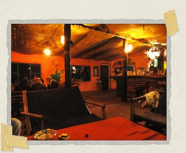 'Inside the warm main lodge on a chilly African night