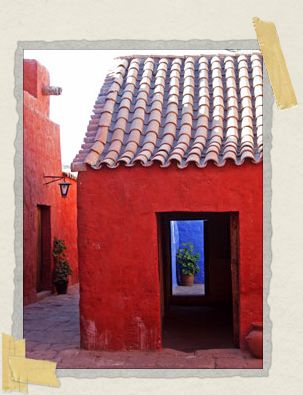 'The gaily-colored walls of the Monasterio de Santa Catalina