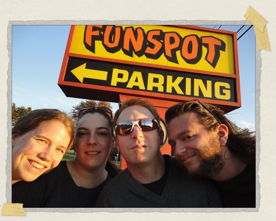 'The four of us after a fun-filled afternoon at the biggest arcade in the world