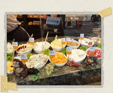 'See the two hedgehogs sitting amongst the salads and cheese? Random much?! Not for Germans!