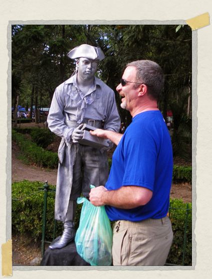 'Jeff is assaulted by a living statue