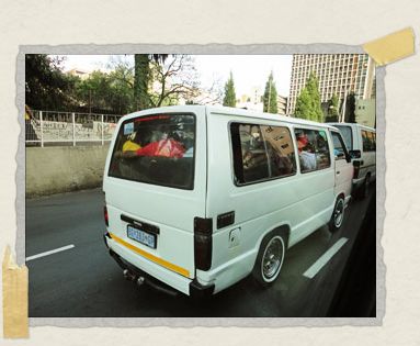'A typical minibus taxi in Johannesburg