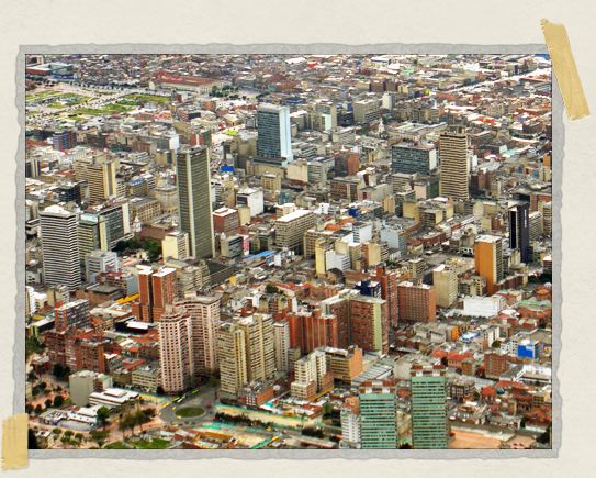 'Even from this distance, the multiple colors of Bogota's buildings are clear