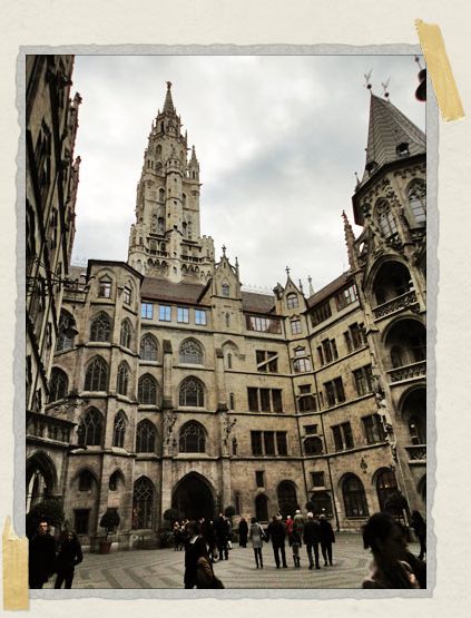 'Inside the courtyard of the New City Hall