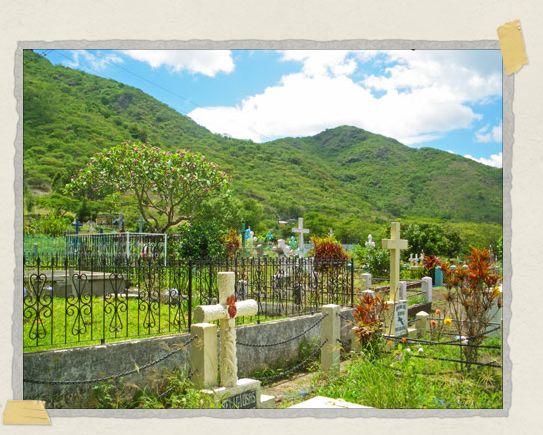 'A gorgeous cemetery in the shadow of the lush mountains near Jinotega