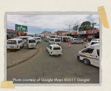 'This is the street where we eventually found our minibus taxi