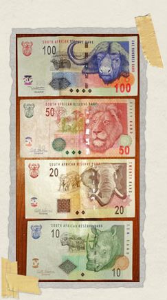 'South African Rand showing Africa's Big Five